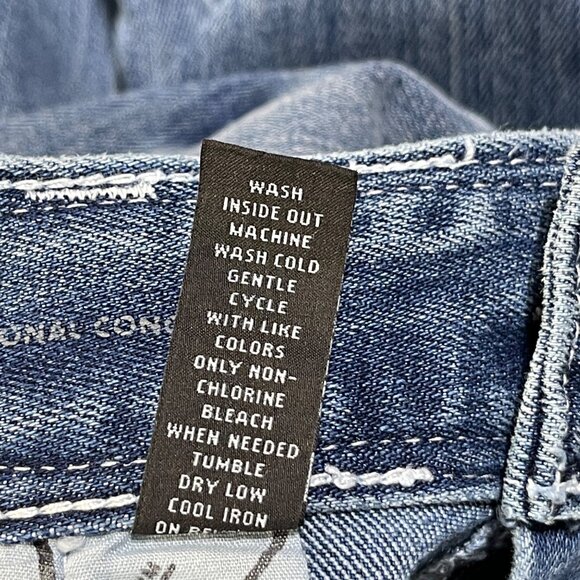 INC Denim Capri Jeans Rhinestone Bling Size 10P Petite Faded Stretch - Picture 10 of 10